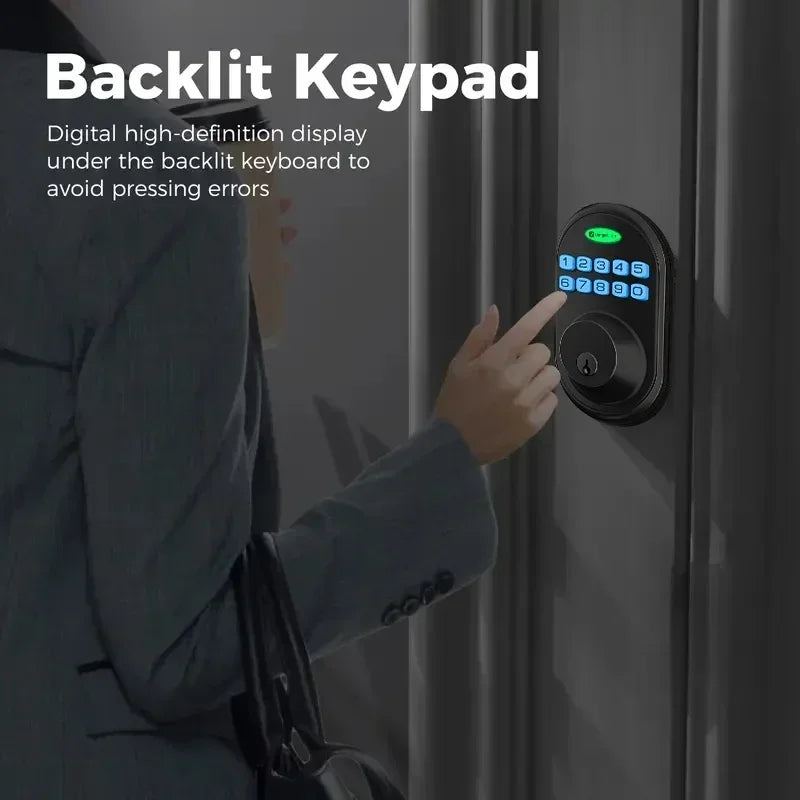 EUUKAIHG Keyless Entry Door Lock, One-Touch Lock/Unlock, Deadbolt Lock with Keypad and Key, Auto Lock for Door