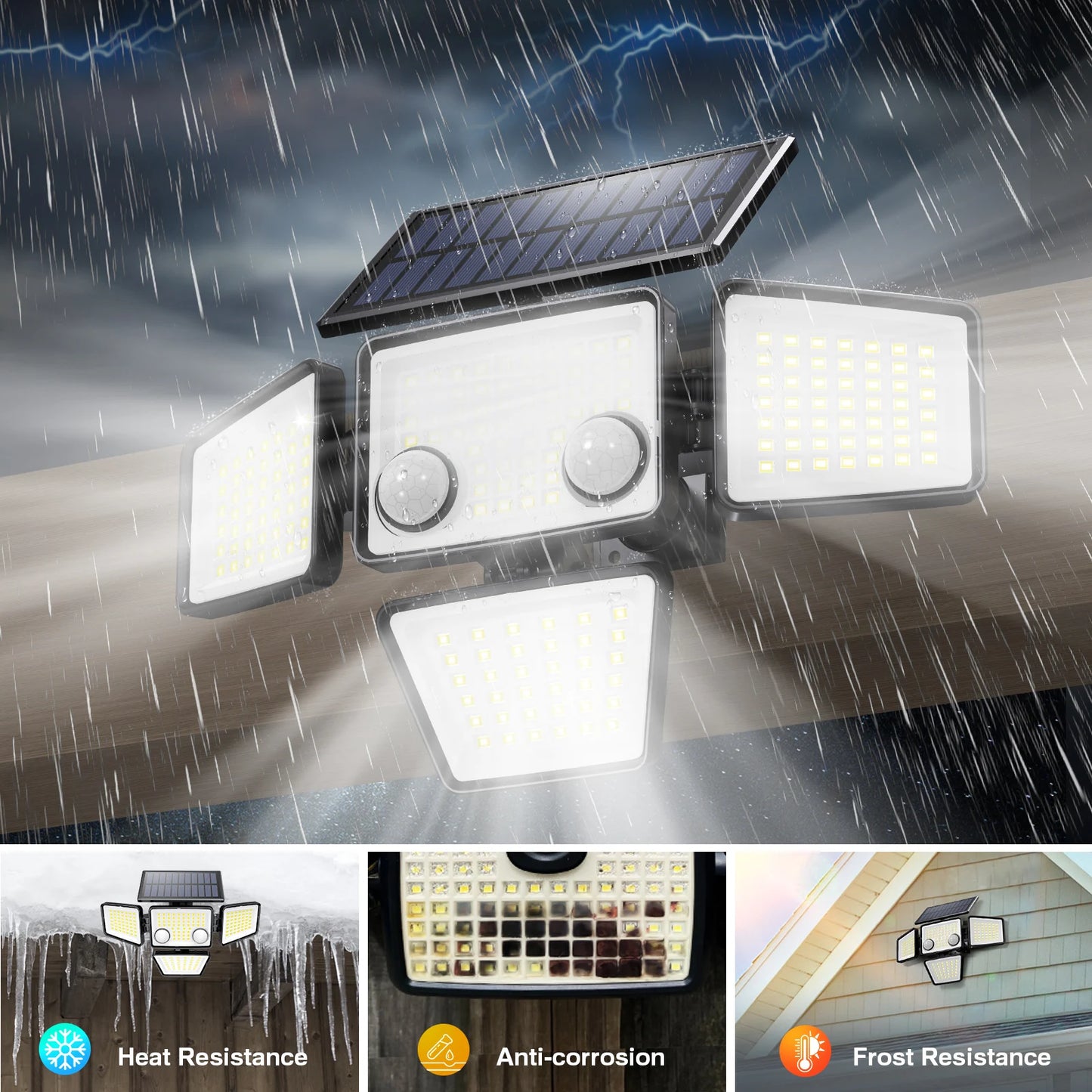 Solar Outdoor Lights - 3000LM 188 LED Motion Sensor Lights