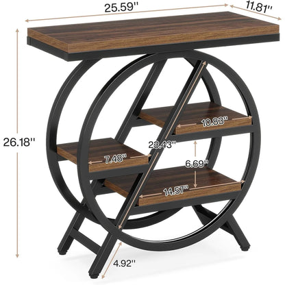 3-Tier Narrow Side Table with Storage