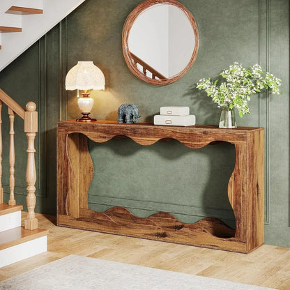 63-Inch Farmhouse Console Table with Storage