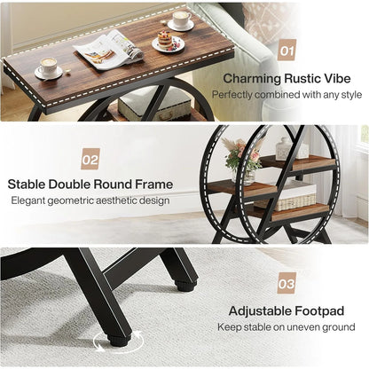 3-Tier Narrow Side Table with Storage