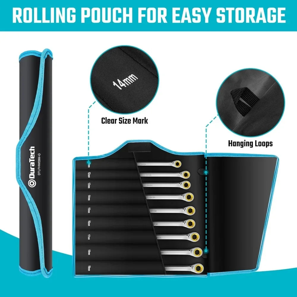 Extra Long Anti-Slip Ratcheting Wrench set