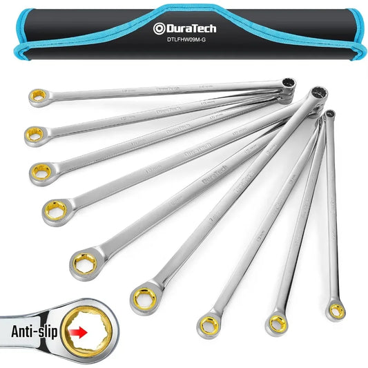 Extra Long Anti-Slip Ratcheting Wrench set