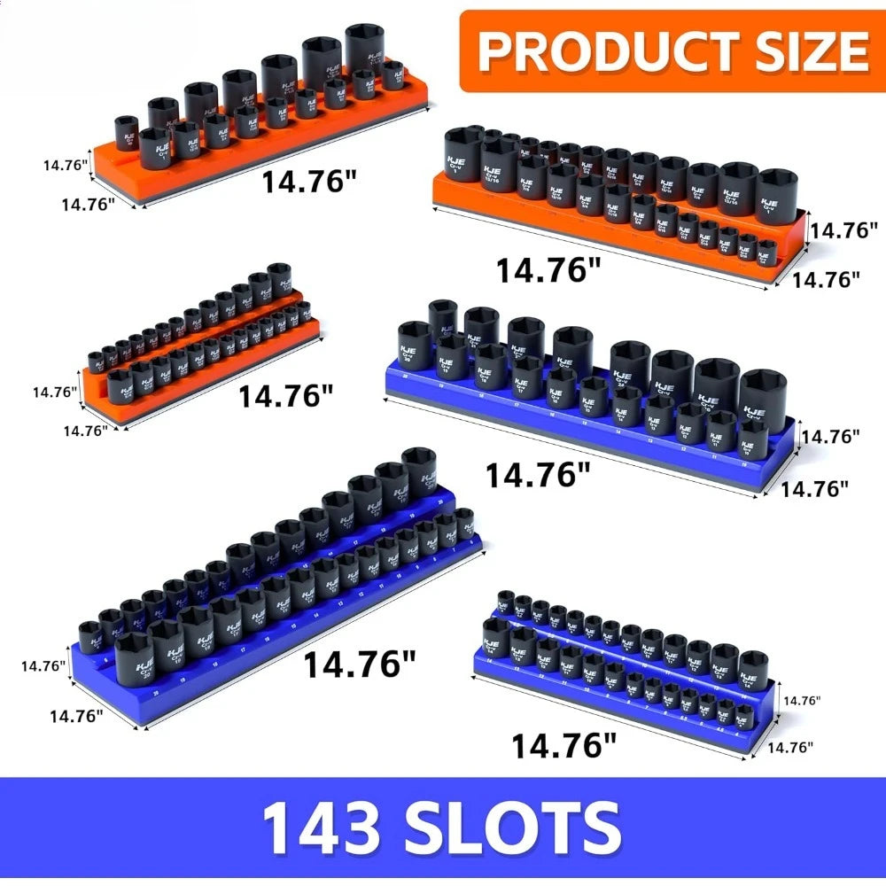 NEW 6 Piece Magnetic Socket Organizer