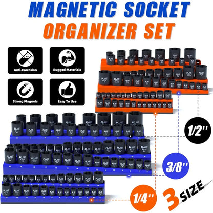 NEW 6 Piece Magnetic Socket Organizer