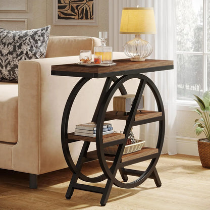 3-Tier Narrow Side Table with Storage