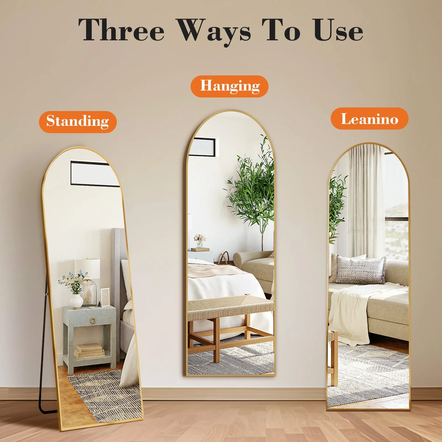 JHK-Full Length Arched Right Angle Mirror