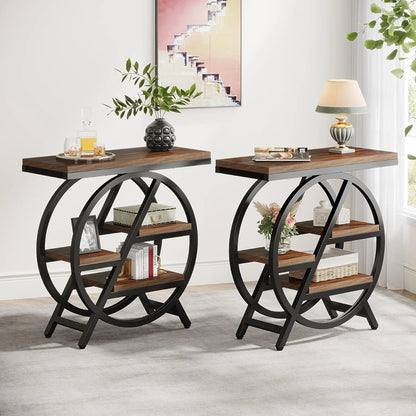 3-Tier Narrow Side Table with Storage