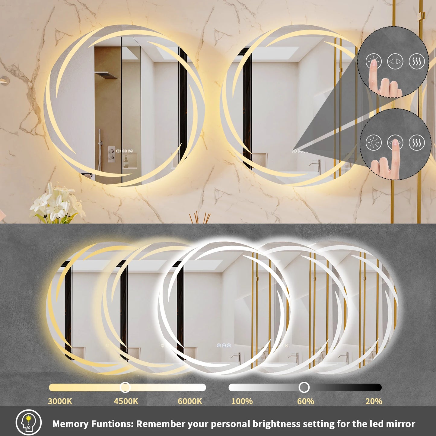 Anti-fog LED Bathroom Mirror