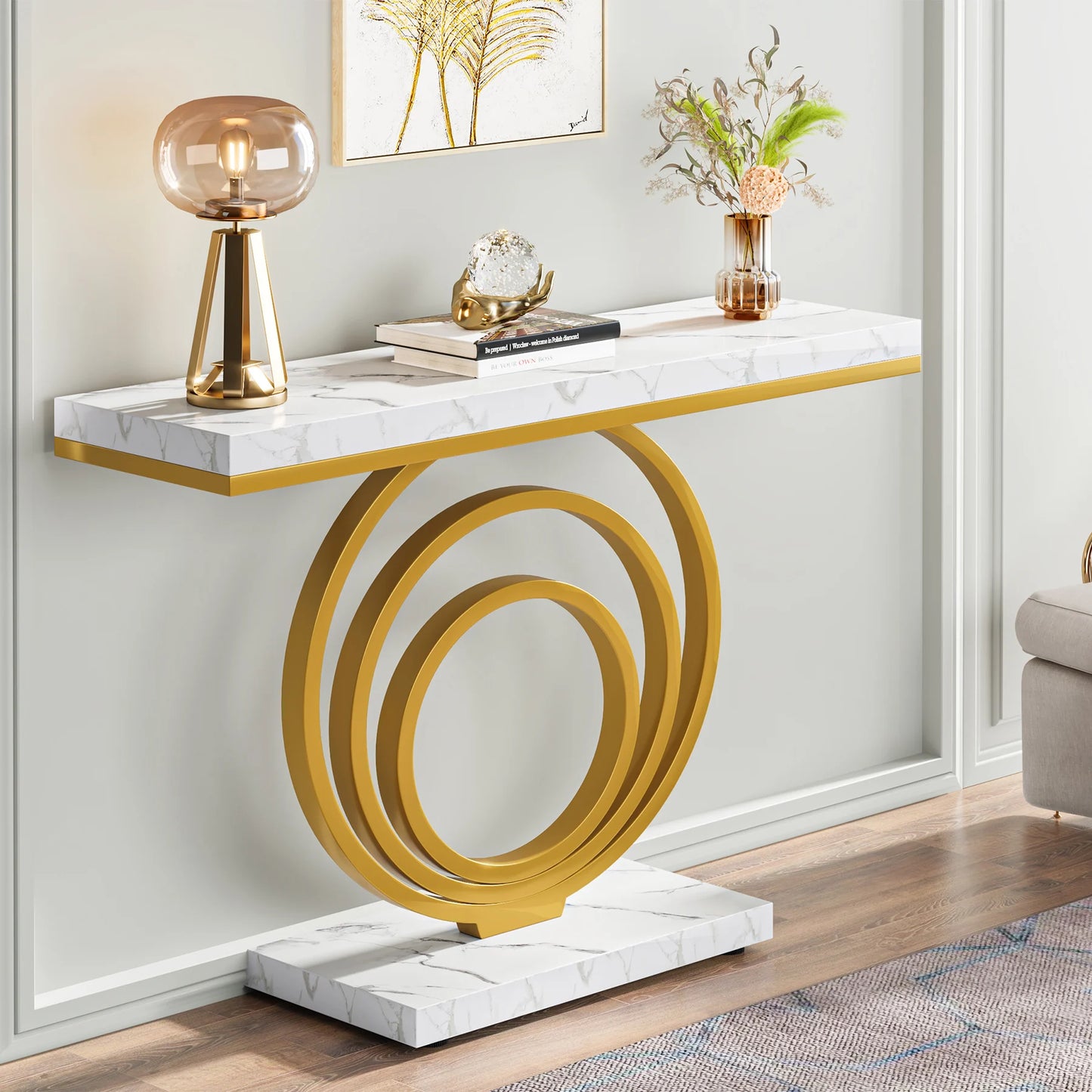 Tribesigns 41-Inch Gold Entryway Table