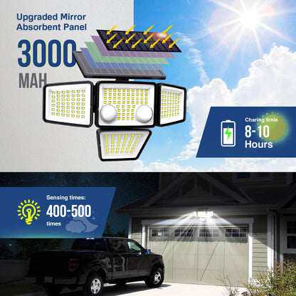 Solar Outdoor Lights - 3000LM 188 LED Motion Sensor Lights