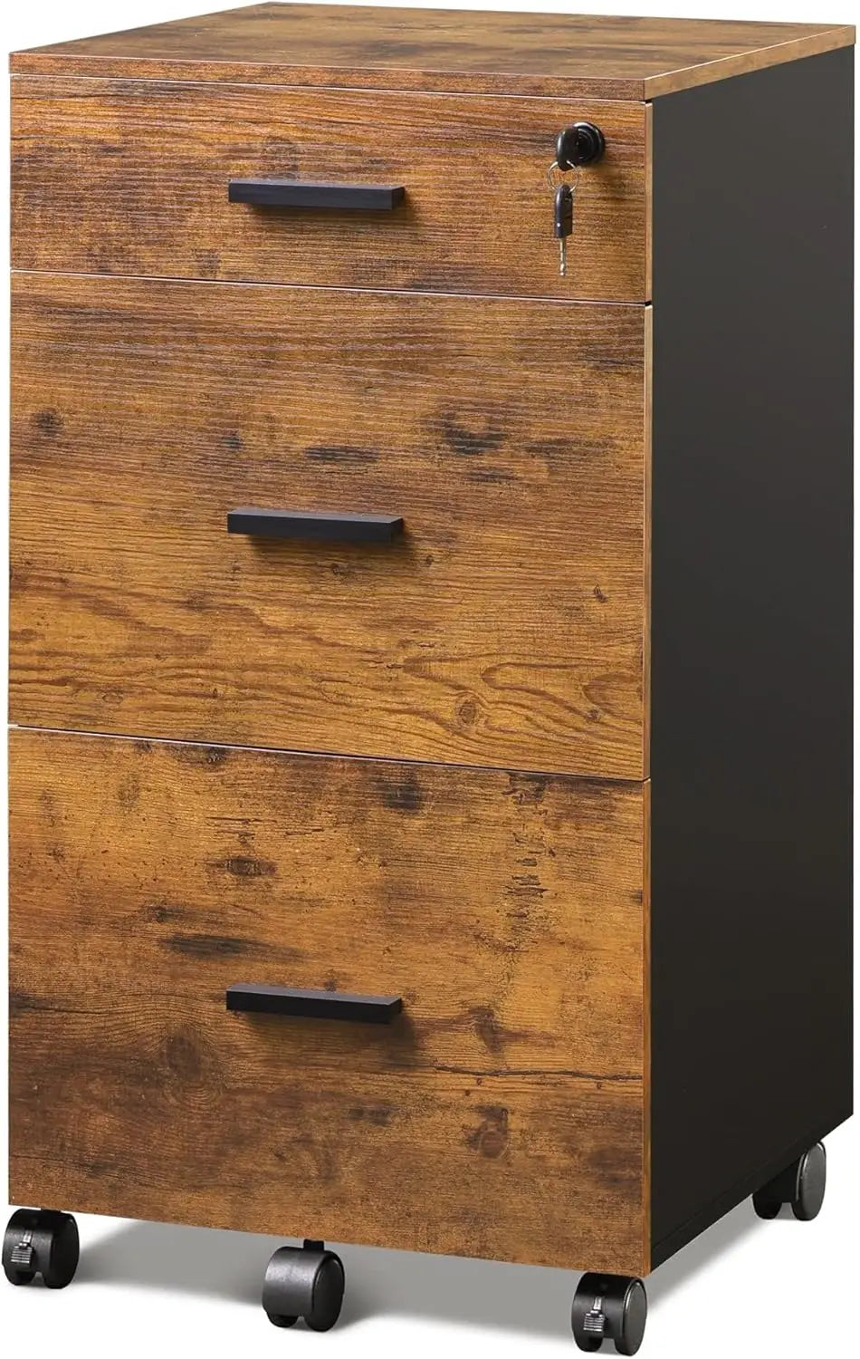 3 Drawer Rolling File Cabinet with Lock