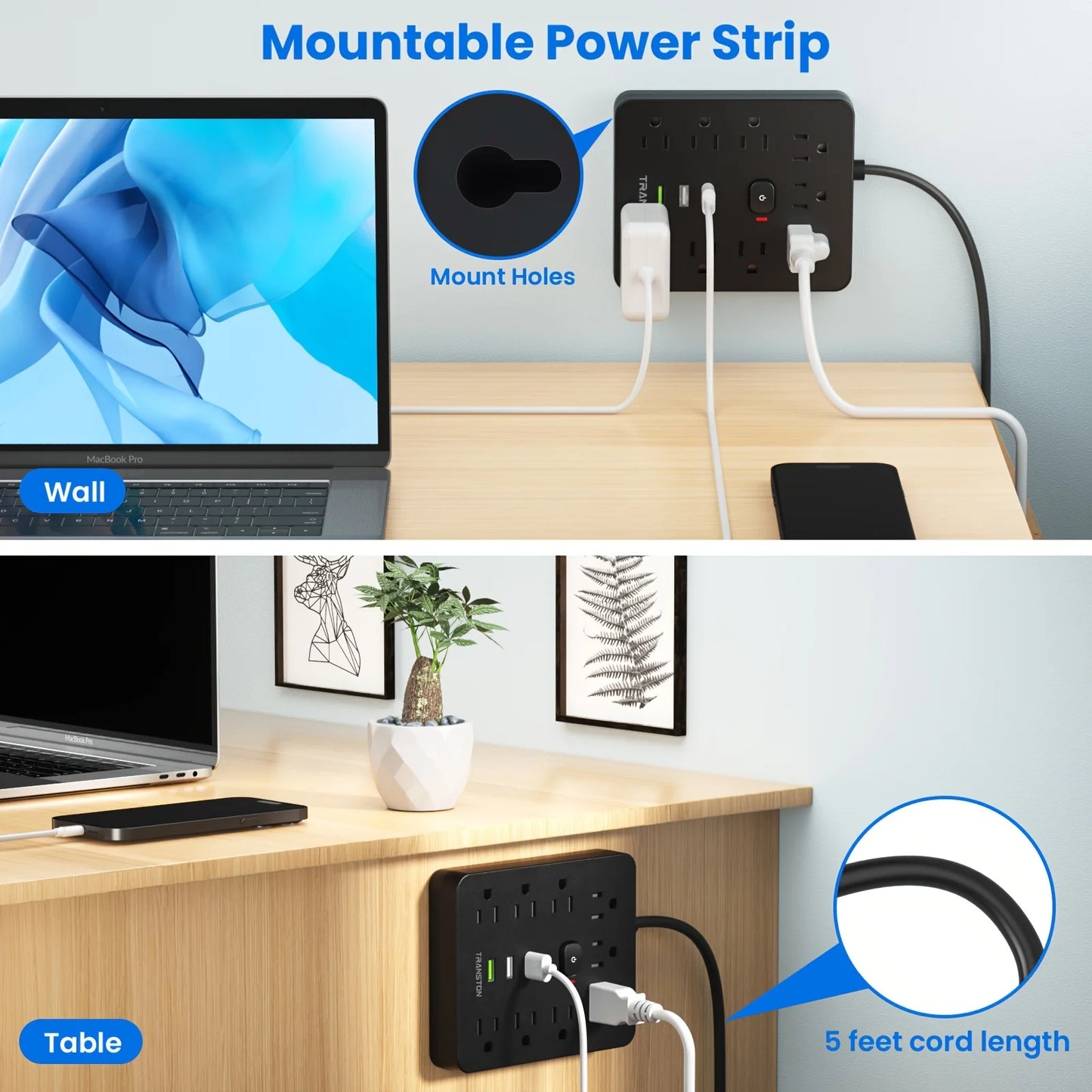 Power  9 sockets 3 USB Ports