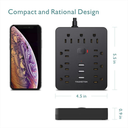 Power  9 sockets 3 USB Ports