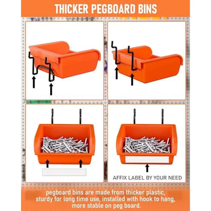 276PCS 1/4" Pegboard Accessories Kit